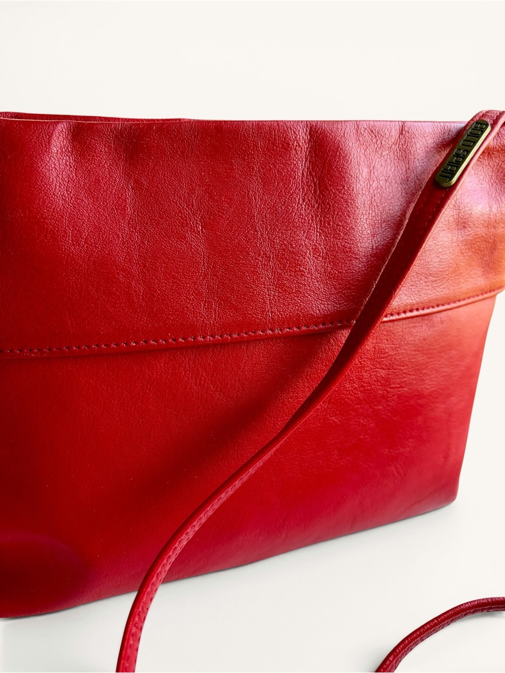 Vintage Red Leather Crossbody Bag - Bold Spirit Vintage - Picture 8 of 16